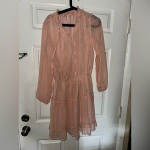 Women’s pink spring dress. Tie in the front. Never worn.